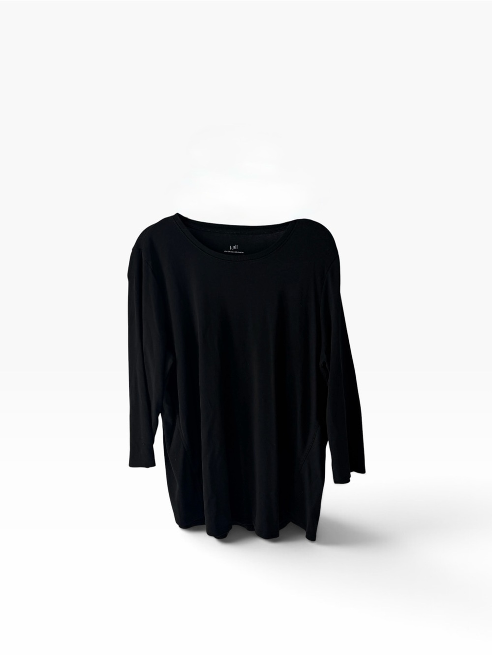 J. Jill 100% Pima Cotton 3/4-Sleeve Scoop Neck Tee Classic Lagenlook Women’s XL